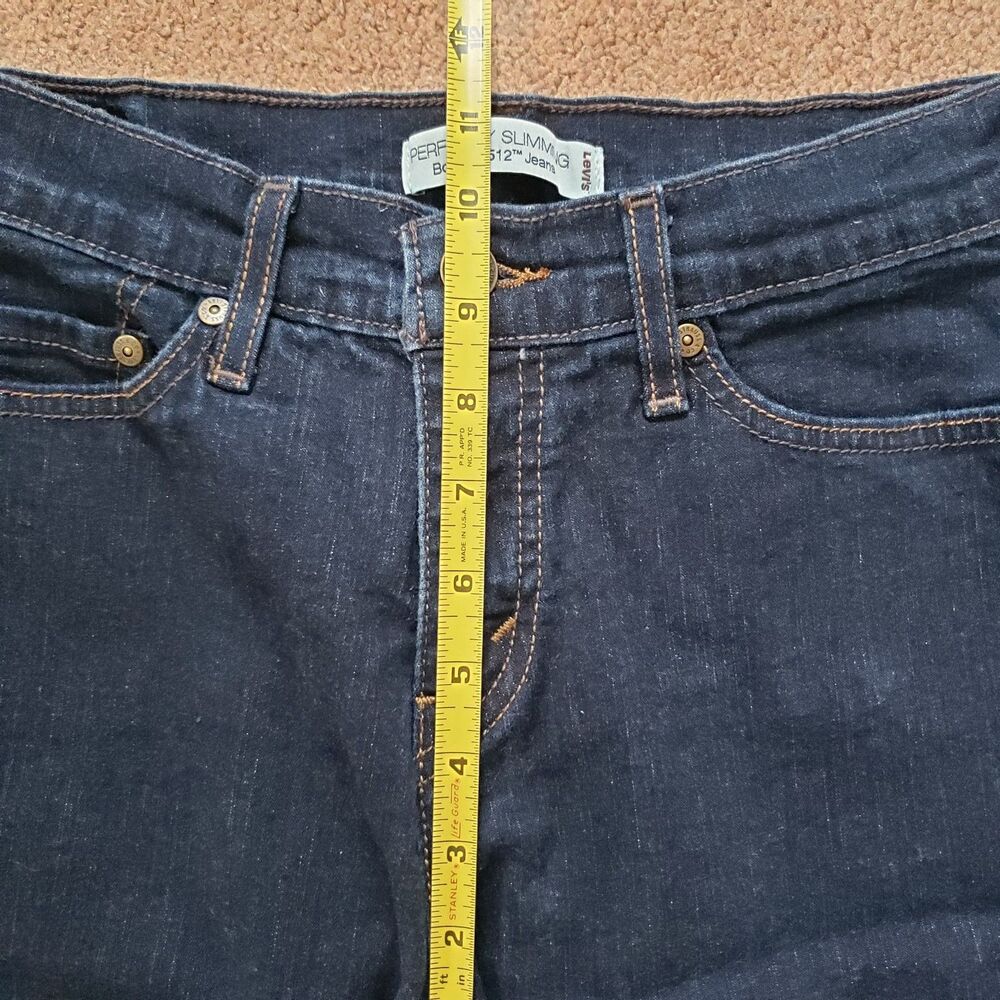 Vintage Y2k Levi's 512 Perfectly Slimming Boot Cut Jeans Dark Wash Size 6 S - Picture 9 of 11
